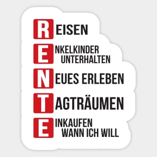 Rente Kreuzworträtsel (black) Sticker